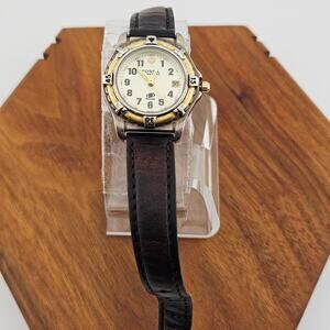 Fossil Two Tone Bezel Boyfriend Watch Brown Leather Brand Masculine AM-3136
